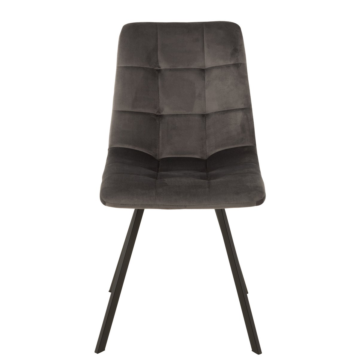 Chaise Morgan J-Line en métal et textile gris vue de face