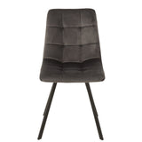 Chaise Morgan J-Line en métal et textile gris vue de face