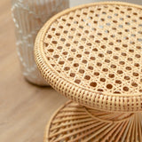Table d'appoint en rotin | Table basse | Table basse ronde LUHU Ø45 cm Beige