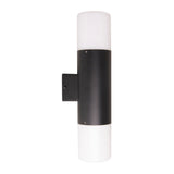 Lampe murale extérieure "torcia" 32 cm de haut en métal et plastique en noir, E27