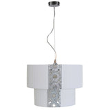 Le pendentif "Pori" jusqu'à 120 cm de haut, Ø 30 cm, en métal et en polyester, couleur blanche, socket e27