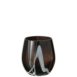 Vase J-Line en verre noir et blanc avec effet de fumée, vue de face.