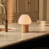 Lampe de table rechargeable Sophie marron clair