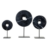 Le disque de marbre sur support - Noir - L