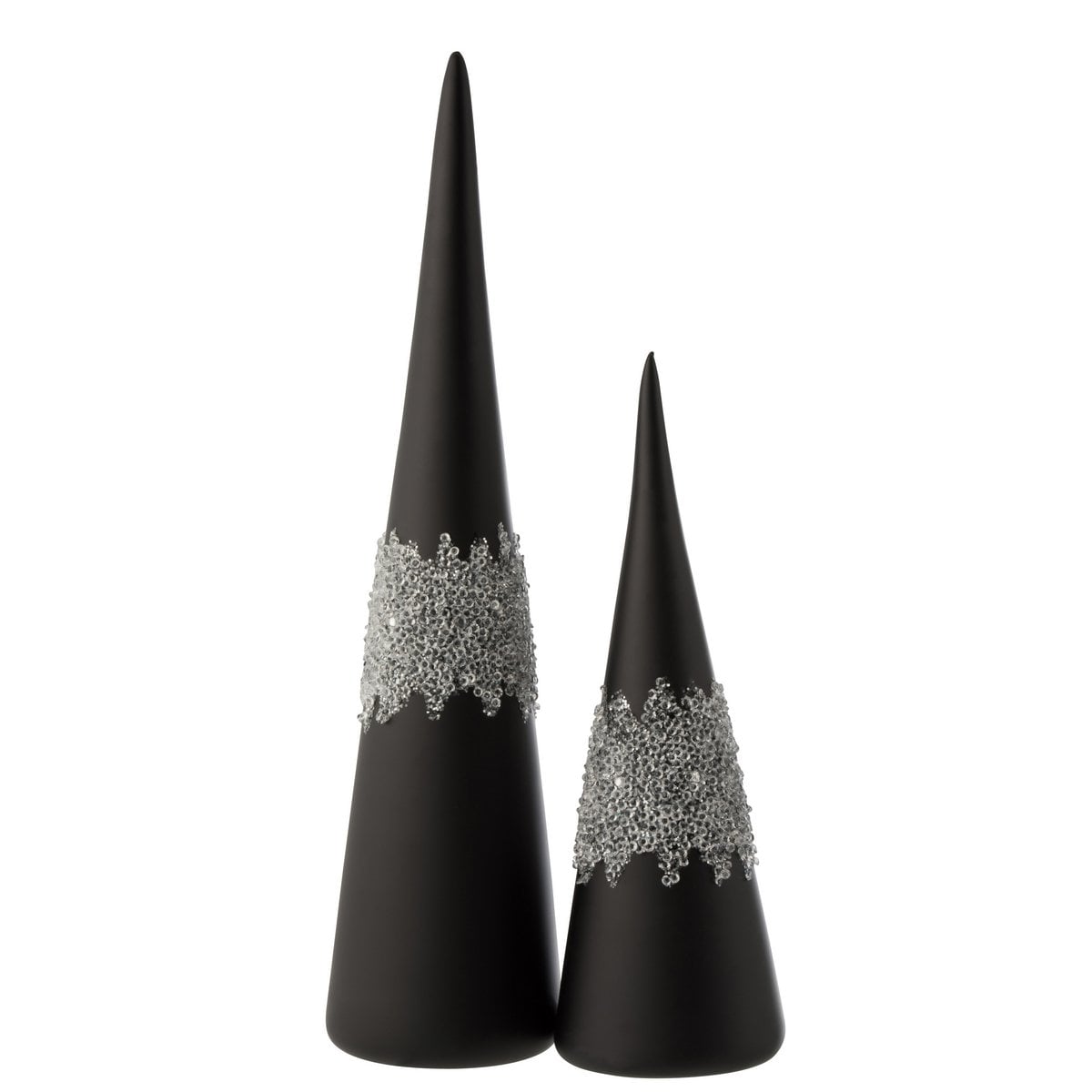 Détail du motif diamant du Cône Sucre Diamond Line en verre noir