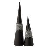 Détail du motif diamant du Cône Sucre Diamond Line en verre noir