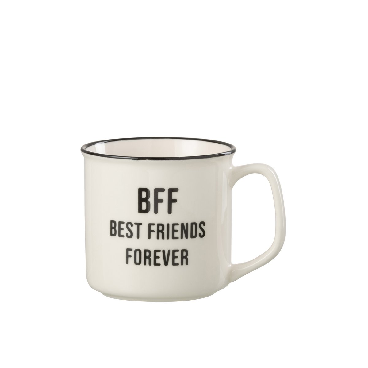 Vue latérale du Mug Message BFF montrant sa finition élégante