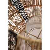 Lanterne Liliano Noir avec bougie allumée, effet lumineux