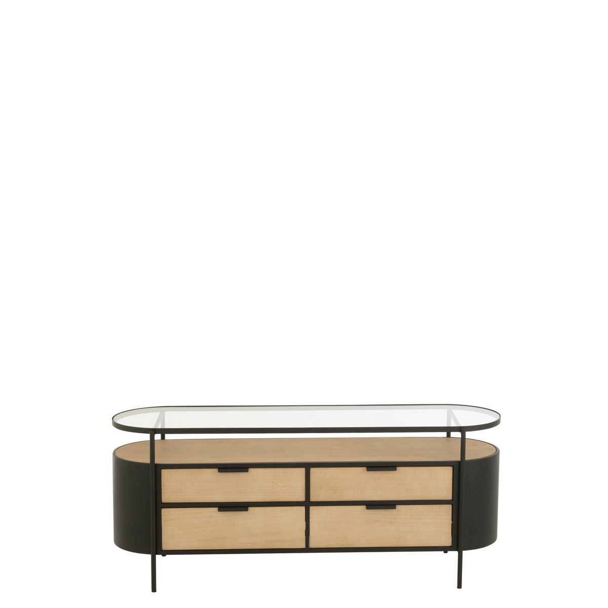 Armoire J-Line Ivy en métal noir avec finition naturelle