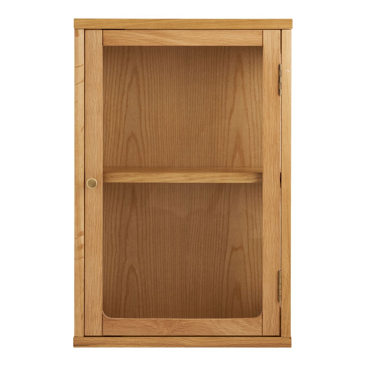 Armoire murale Zamora en chêne naturel avec portes en verre trempé