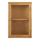 Armoire murale Zamora en chêne naturel avec portes en verre trempé