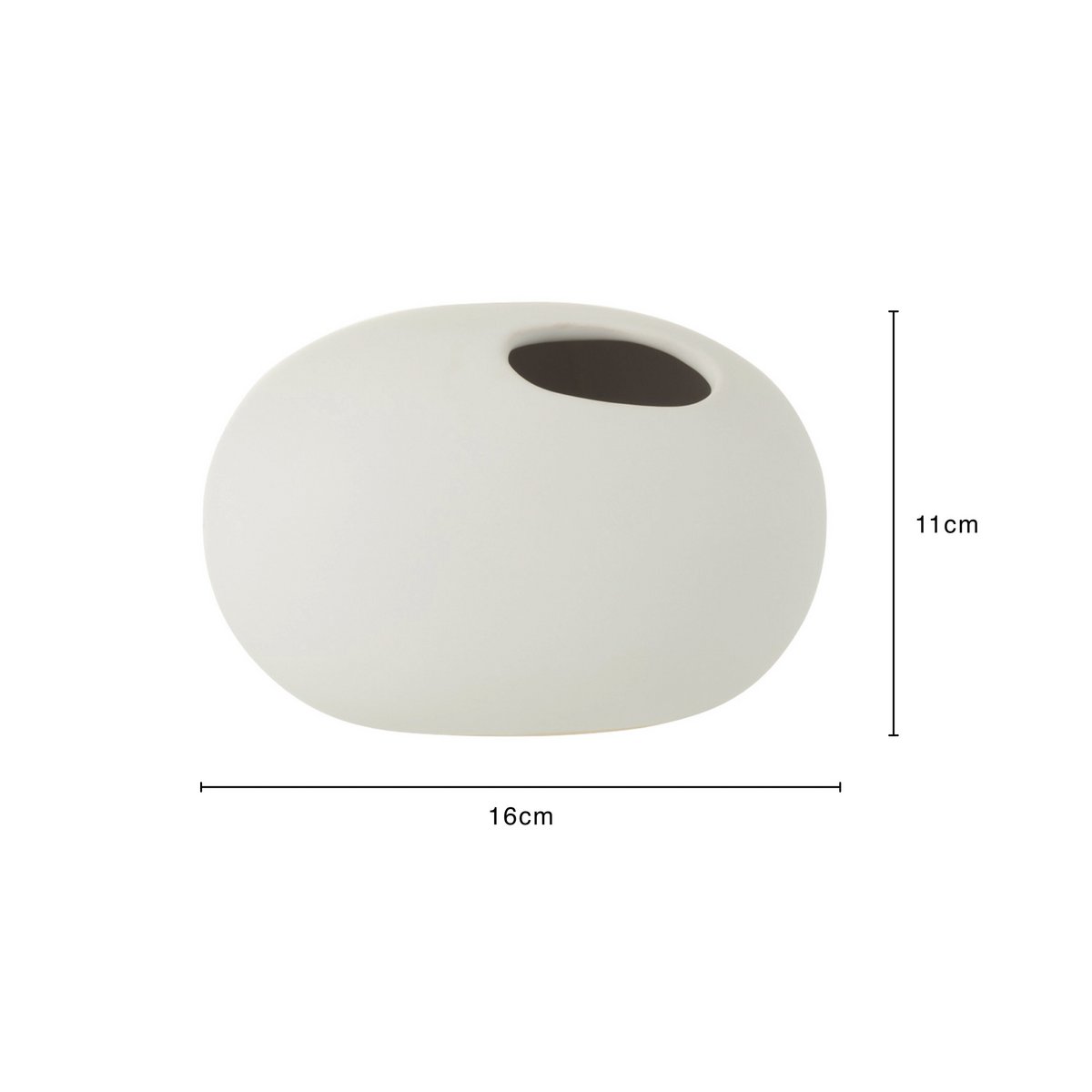 Vase Ovaal Kermily blanc J-Line, vue latérale montrant sa silhouette élancée