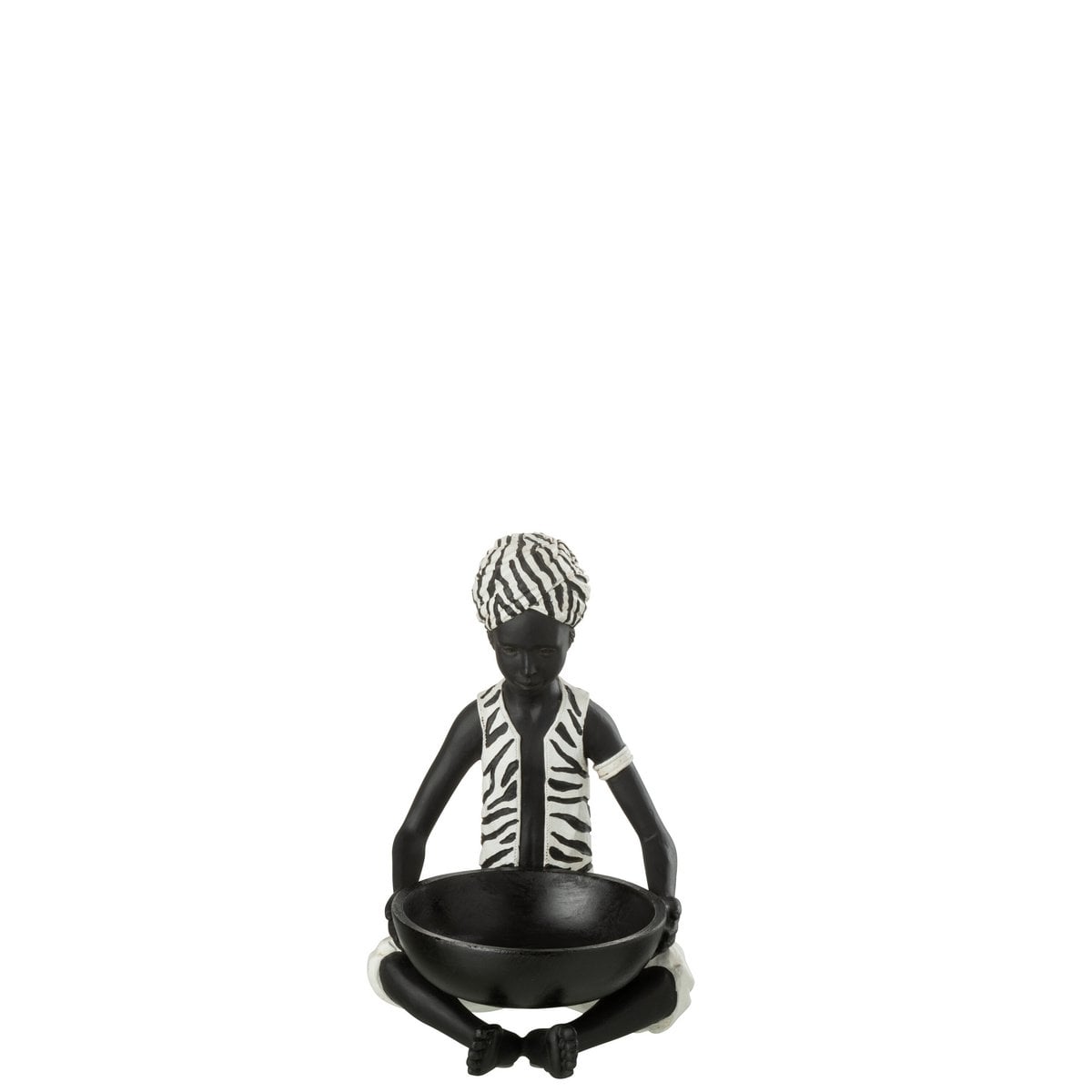 Figurine Garçon Assis Ethnique J-Line en polyresine multicolore