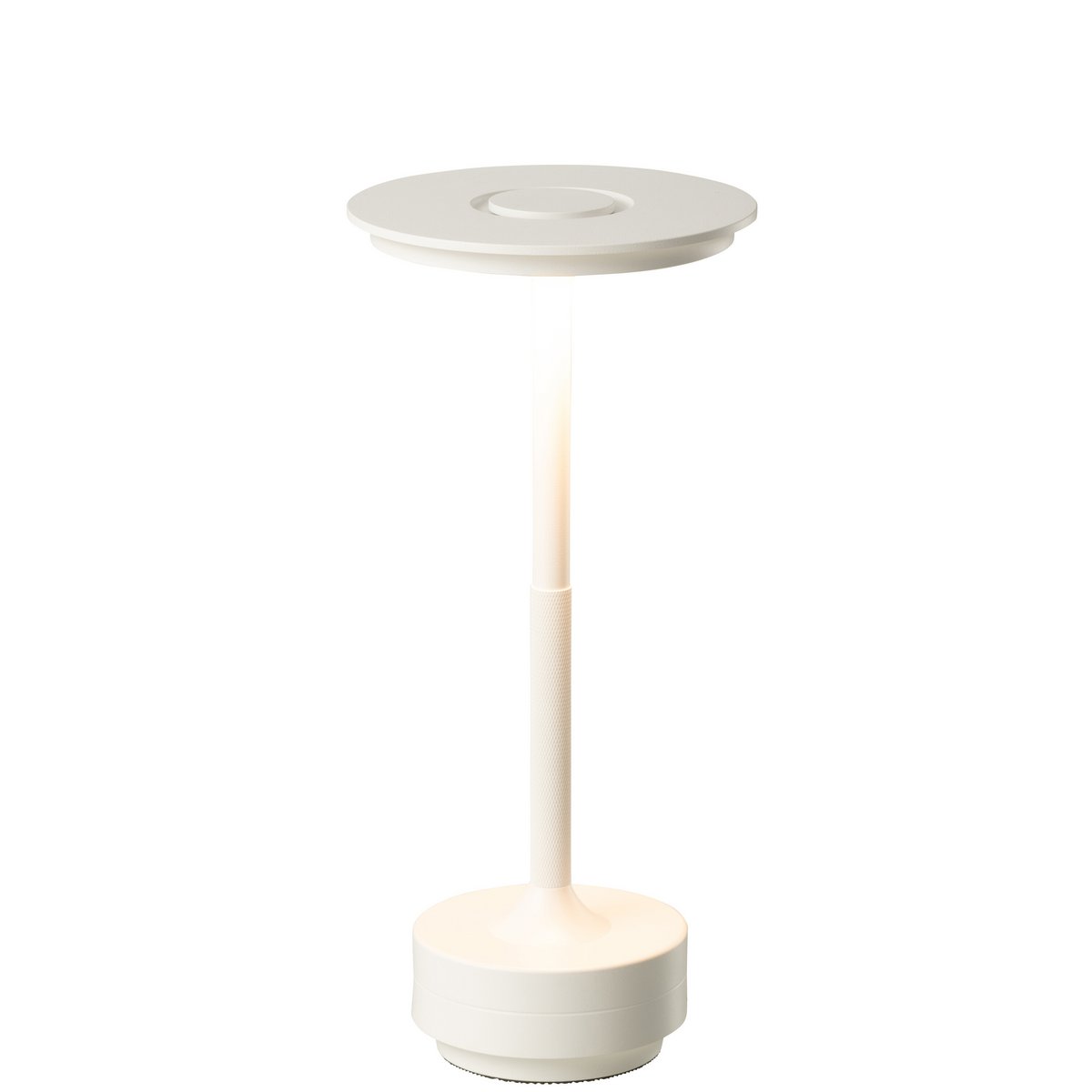 Lampe J-Line Touch en tissu blanc, vue de face