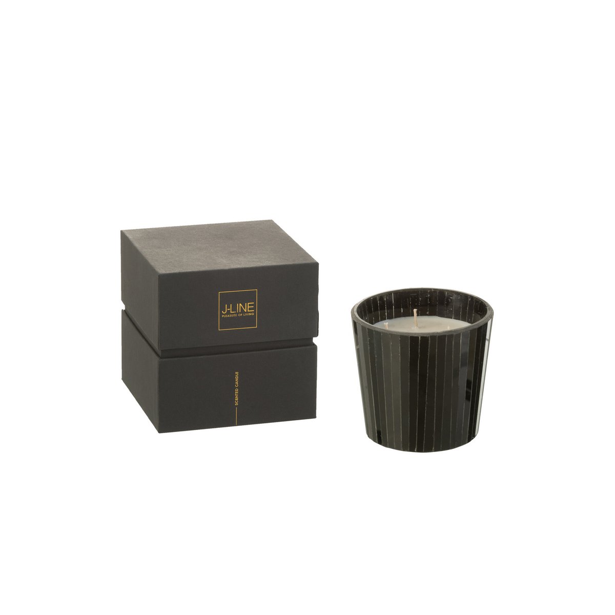 Bougie parfumée J-Line Noa Spicy Twilight, mise en scène avec décoration intérieure