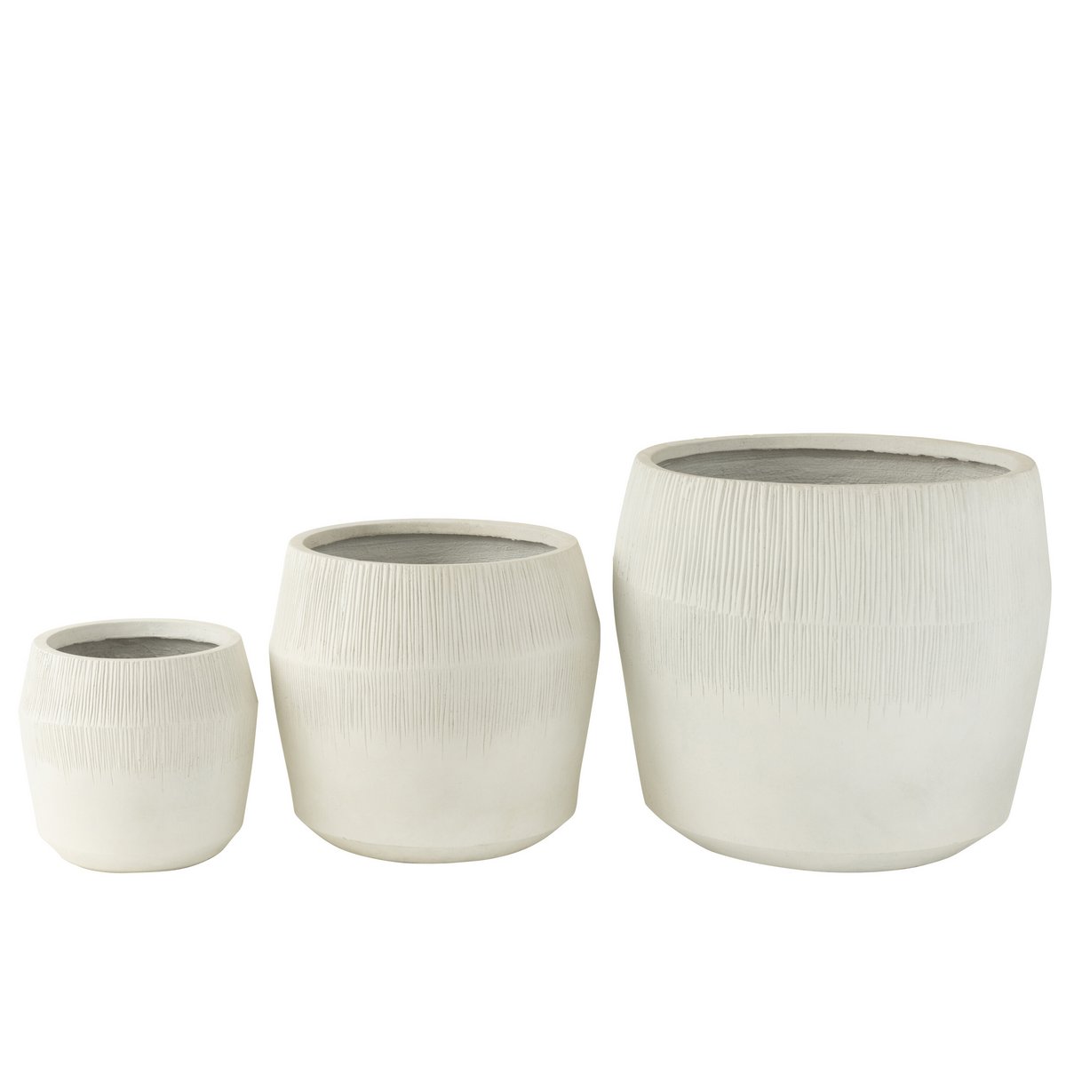 Pot de fleurs Liline J-Line en céramique blanche - vue de face