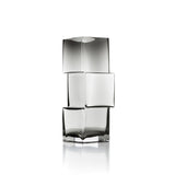 Vase Rummikub gris foncé avec silhouette cubique en verre recyclé