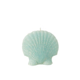 Bougie Coquillage Cire Azur Large de J-Line sur fond blanc