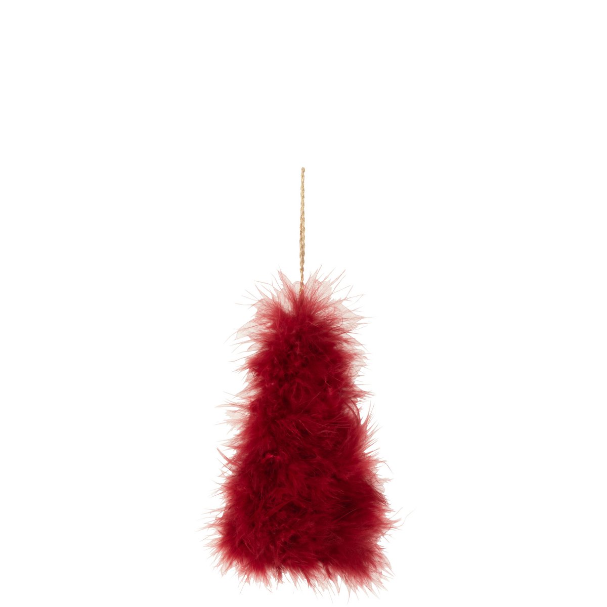 Détail des plumes du Pendentif de Noël Sapin Rouge