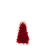 Détail des plumes du Pendentif de Noël Sapin Rouge