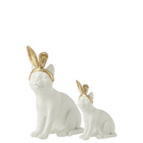 Oreille de Chat en polyrésine dorée et blanche, vue avant