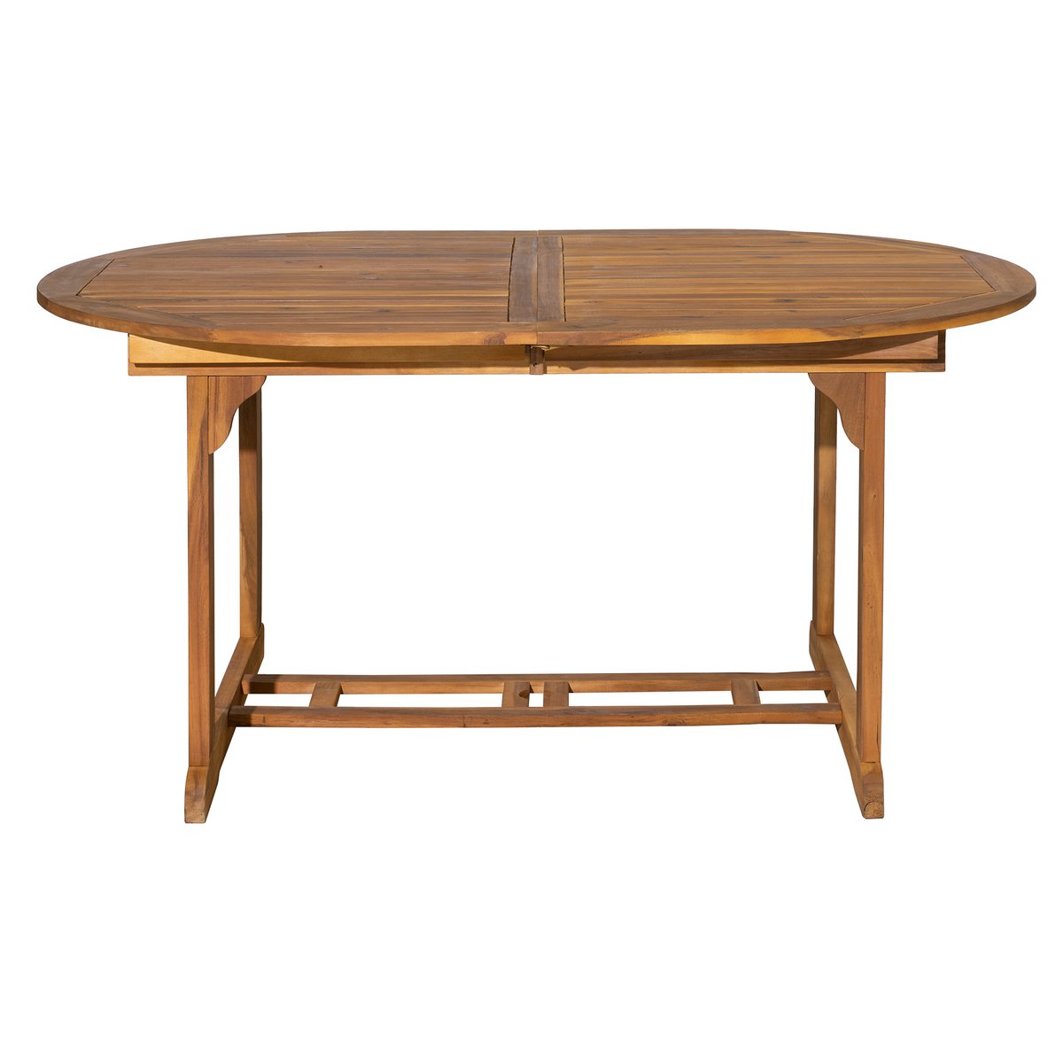 Table de jardin ovale en acacia, vue d'ensemble