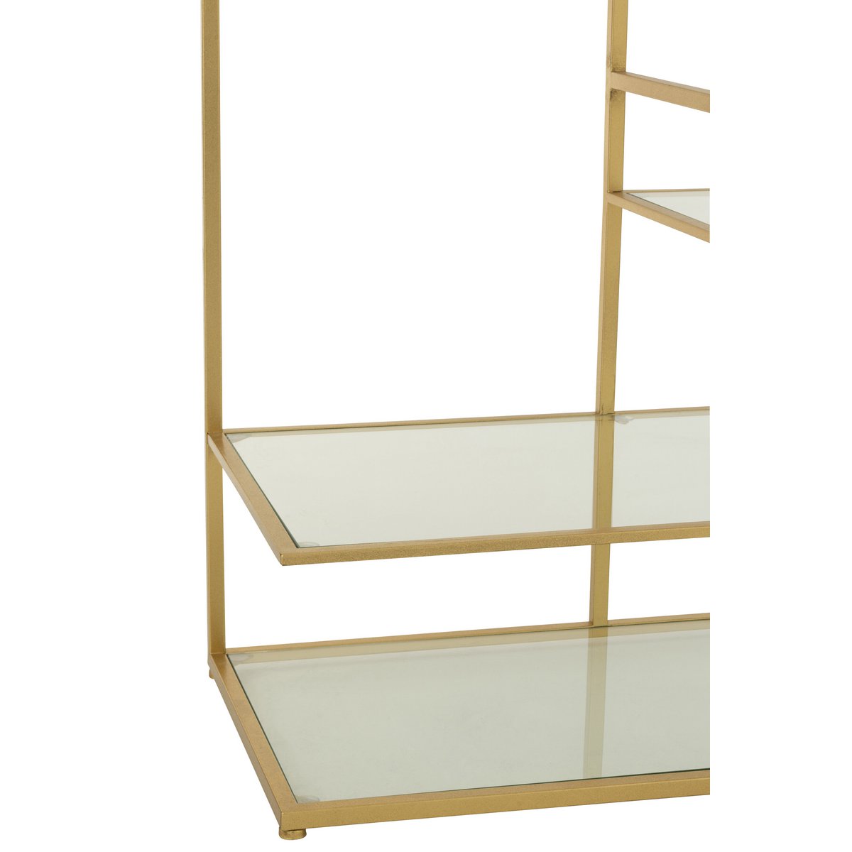 Vue latérale de la console J-Line en métal et verre