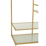 Vue latérale de la console J-Line en métal et verre