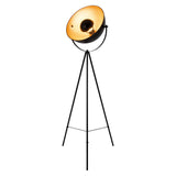 Lampe debout à trois pattes "Bernice", lampadaire en noir et or avec une douille E27, l'éclairage pour le salon, la salle à manger ou le bureau
