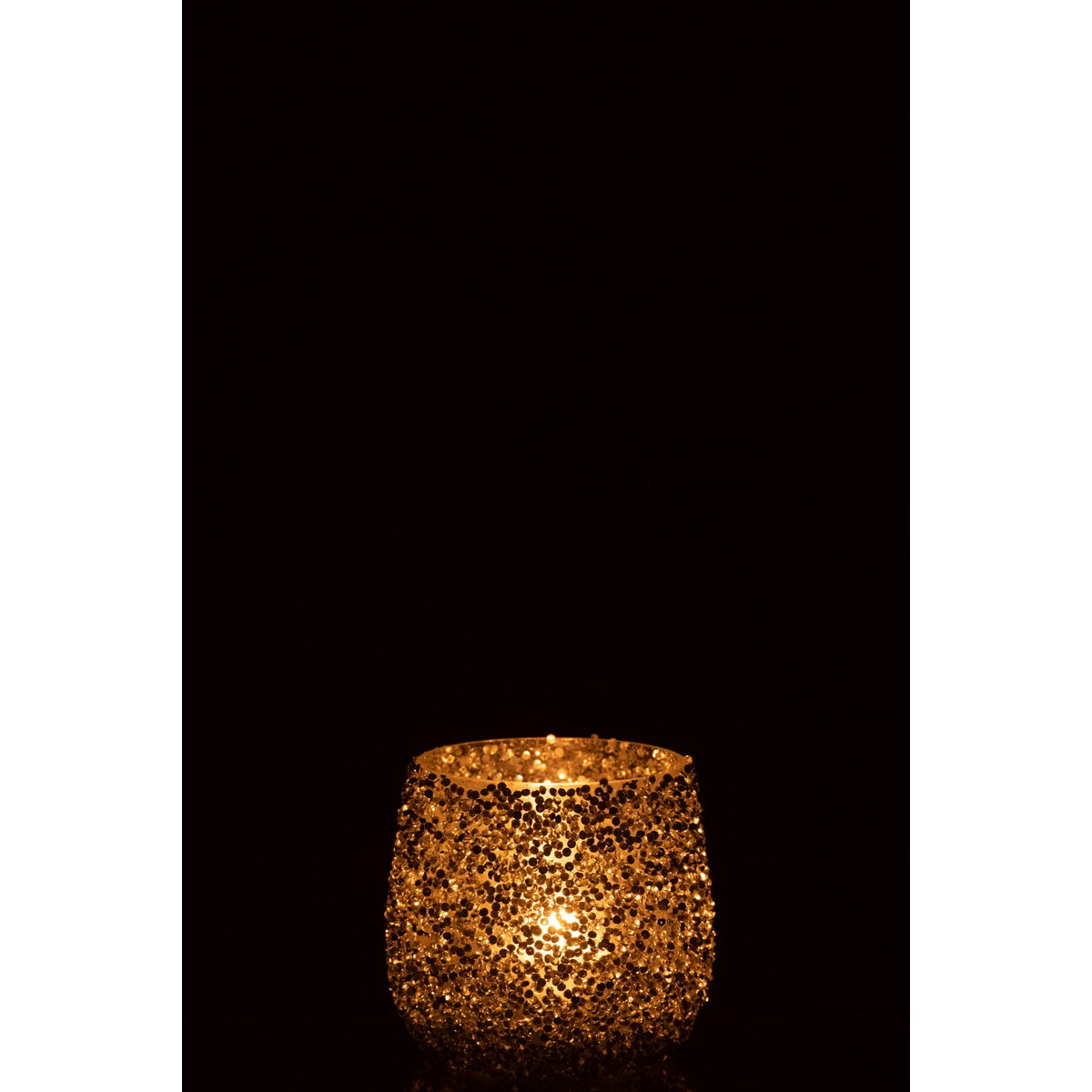 Lanterne J-Line Glitter sur une table en bois
