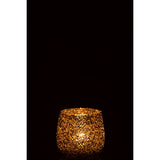 Lanterne J-Line Glitter sur une table en bois