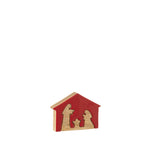 Détail de la crèche de Noël J-Line en bois, ambiance festive