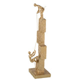 Figurine décoration moderne J-Line en polyresin doré, vue de face