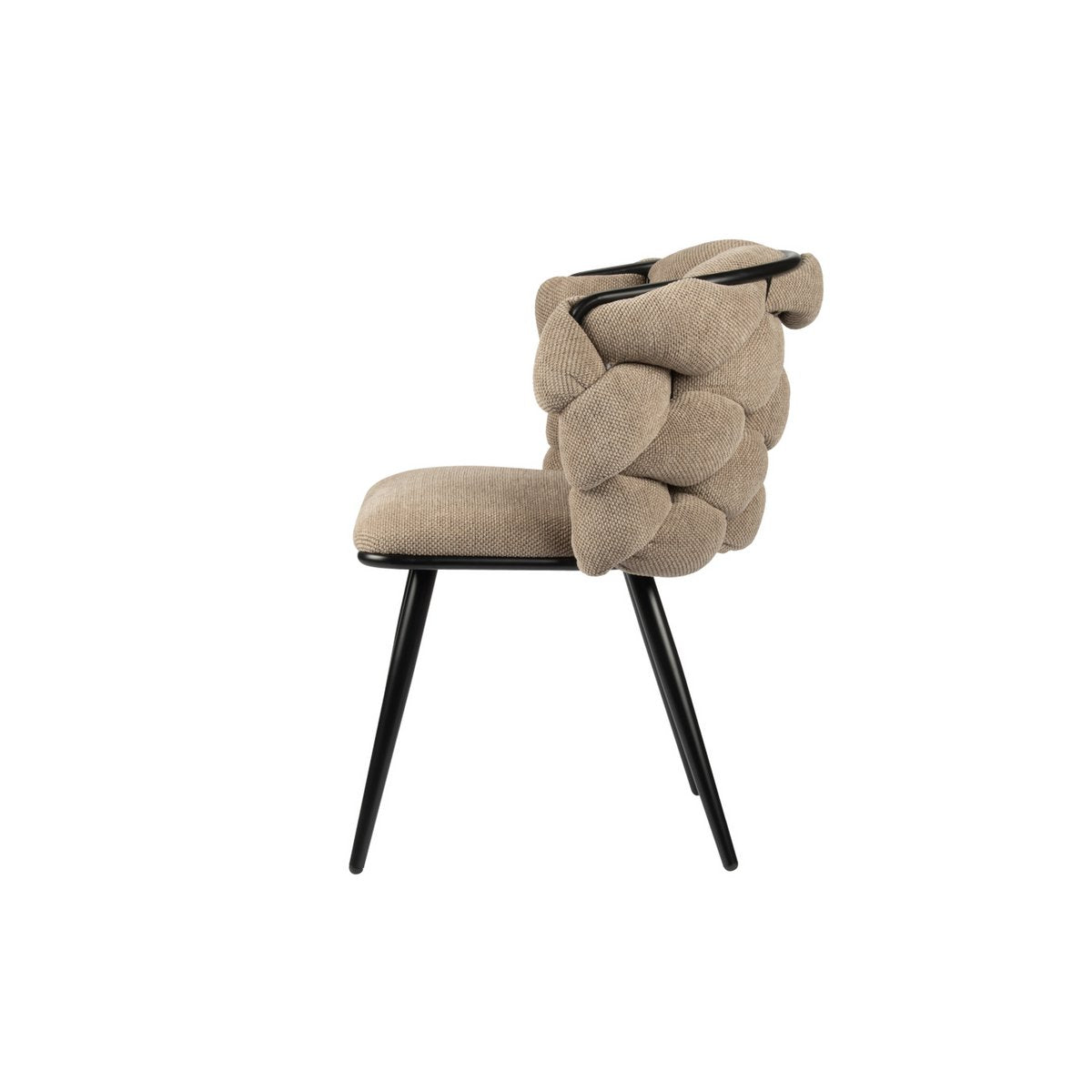 Chaise Rock marron - vue latérale avec pieds en aluminium