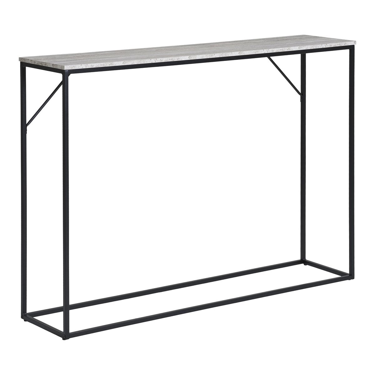 Détail du plateau de la table console Vita en aspect travertin