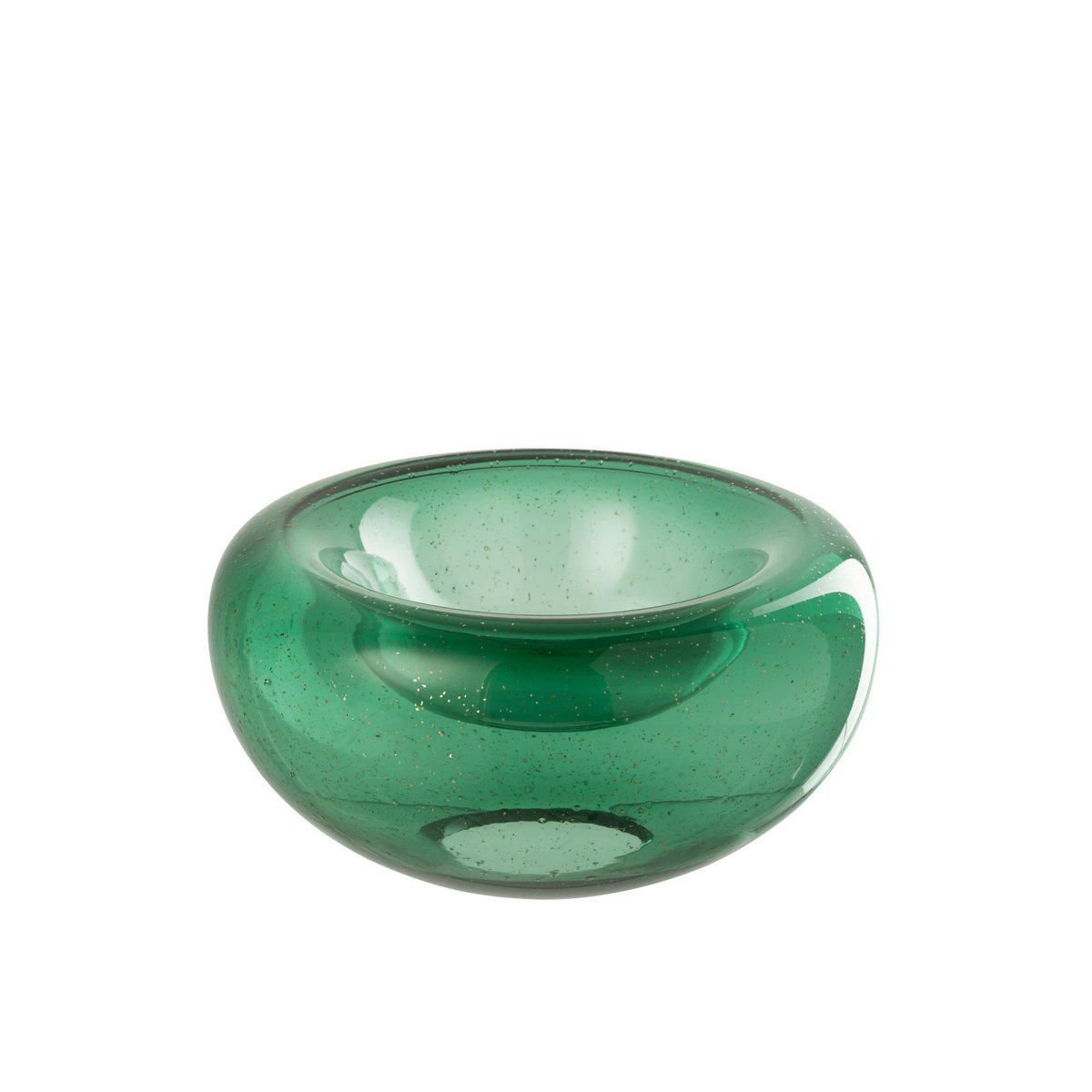 Bol décoratif J-Line Carol en verre vert, ambiance de table