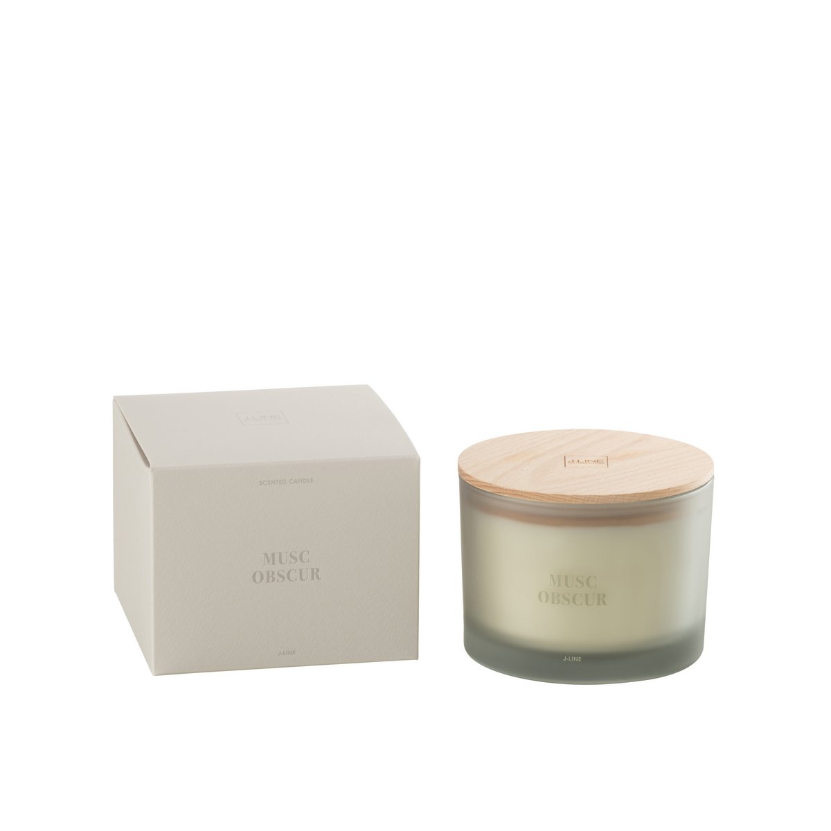 Bougie parfumée J-Line Musc Obscur bleue, vue de face