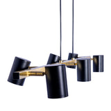 6 -Seater Pendant Light "Frida" en métal noir / or, lampe suspendue, Gu10, pendentif pour salle à manger, salon, couloir ou bureau, 115 cm de long