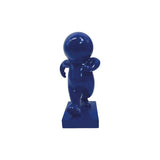 Statue Amigo Marchant bleu en polyresine, vue de face