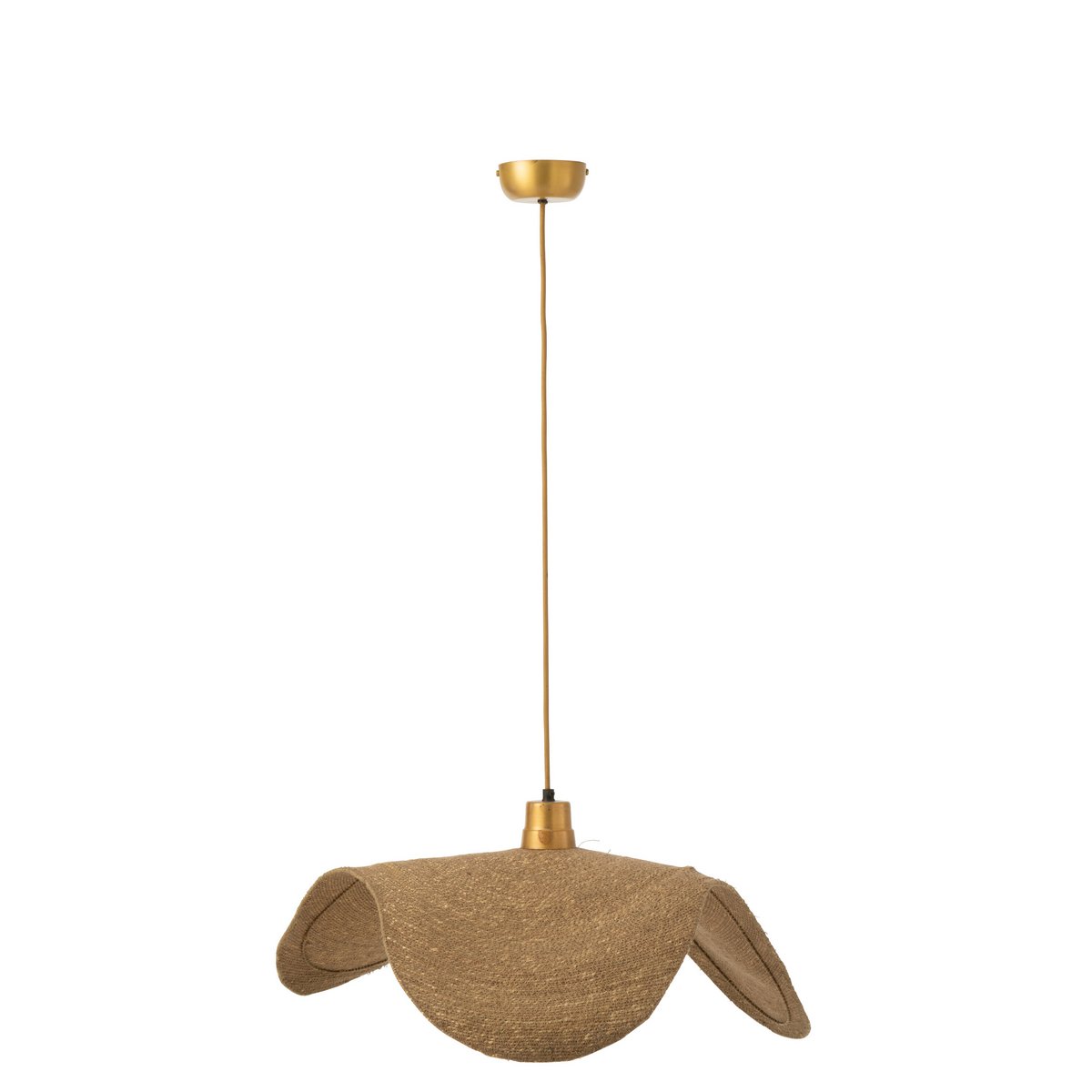 Ambiance salon avec la lampe Moon en jute naturel