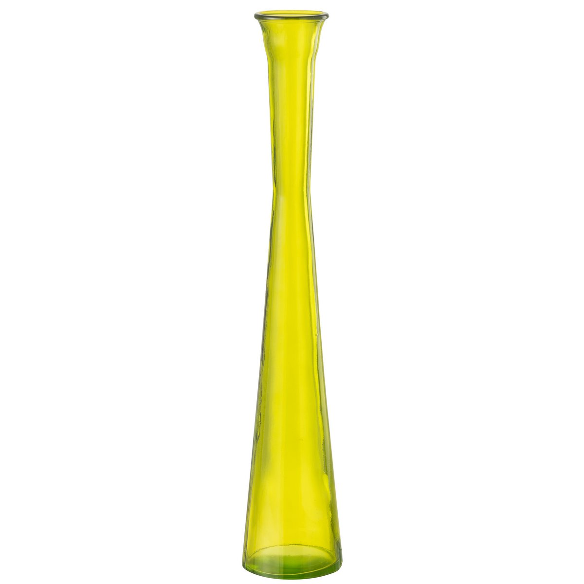 Vase tube J-Line en verre jaune, élégant et moderne
