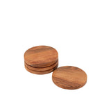 Détail du bois d'acacia des sous-verres J-Line