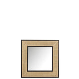 Miroir J-Line Molly Exotic en bois et rotin noir, vue de face