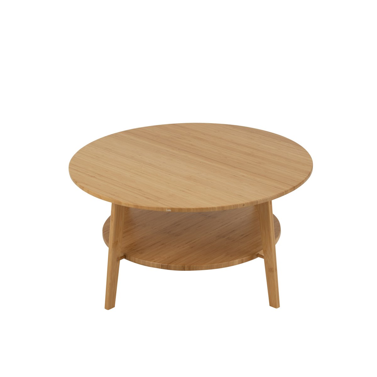 Table d'appoint ronde en bambou naturel vue de face