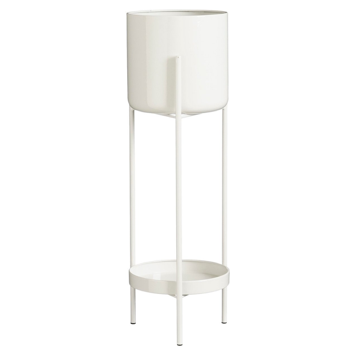 Pot de fleurs Colyn Blanc sur pied, design élégant et moderne.