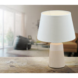 Lampe de table en céramique "Talia", lampe de table en céramique, beige / blanc, avec version E14, pour salle à manger, salon, couloir ou bureau, 31 cm de haut