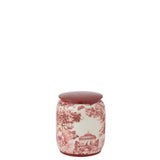 Pot de rangement J-Line Moriko en porcelaine rouge et blanc, vue de face