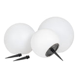 Lot de 3 lampes LED Lifton blanches avec design sphérique, vue de face