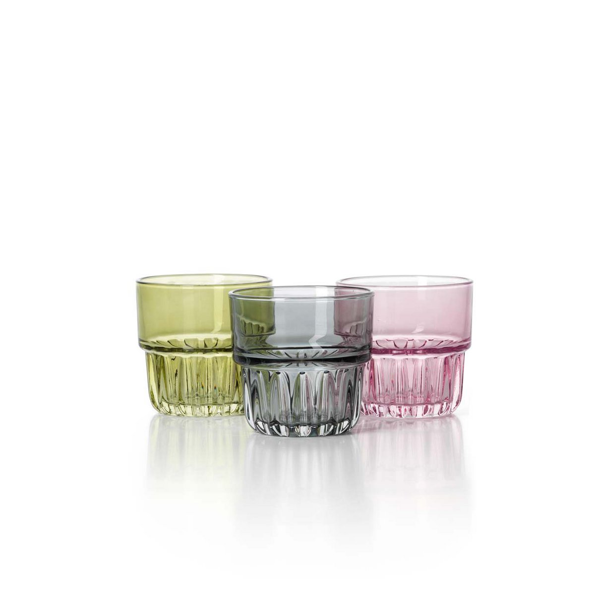 Détail du design en verre rose poudré