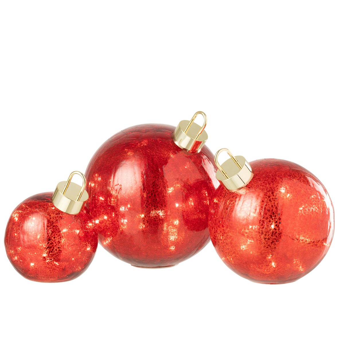 Ambiance festive avec la boule de Noël J-Line en verre rouge